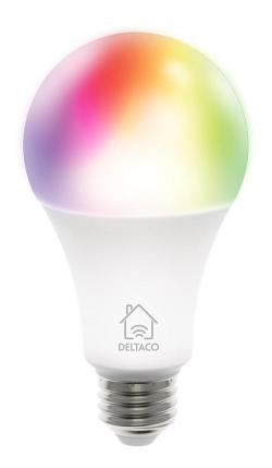 LED Крушка Смарт RGB крушка DELTACO SH-LE27RGB, Е27, WiFI 2.4GHz, 9W, 810lm, димираща, Бяла