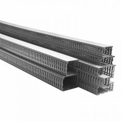 Продукт Прорязан ПВЦ канал 25x30, сив