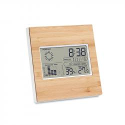 Станция More Than Gifts Метеостанция Turku, с панел от бамбук, 13 х 2.3 х 13 cm