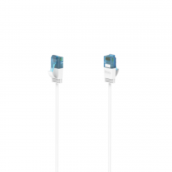 Мрежов кабел HAMA Flexi-Slim, U-UTP CAT 6a, 10 Gbit-s, RJ-45 - RJ45, 1.50 m, Бял