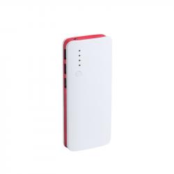 Батерия за смартфон Kaprin Мобилна батерия, с 3 USB порта, 10 000 mAh, бяло и червено