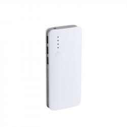 Батерия за смартфон Kaprin Мобилна батерия, с 3 USB порта, 10 000 mAh, бяло и сиво