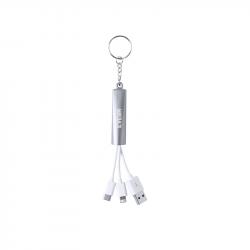 Zaref Кабел 3 в 1 USB, Lightning, micro USB и USB type C, сребрист