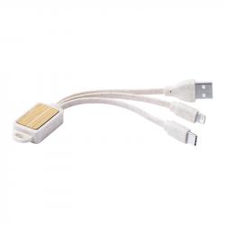 Кабел/адаптер Korux Кабел 3 в 1 USB, Lightning, micro USB и USB type C