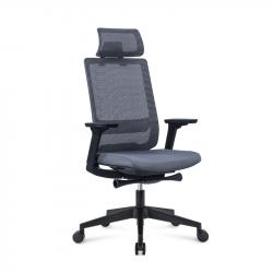 Офис стол Ергономичен стол RFG Meteor White HB, дамаска и меш, до 130 kg, сива седалка, сива облегалка на най-ниска цени