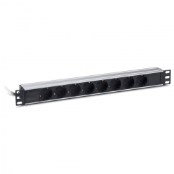 Контакт за шкаф Formrack 19" 8 way power outlet strip (Schuko)  Aluminium 1U