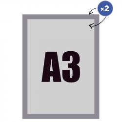 Продукт Рамка, магнитна, двустранна, A3, сребриста