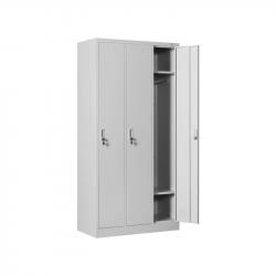 Гардероб RFG, метален, троен, 90 х 45 х 185 cm, сив