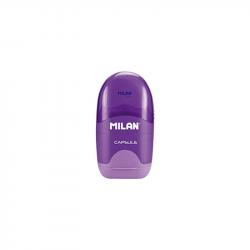 Канцеларски продукт Milan Острилка Capsule, с гума, цвят асорти