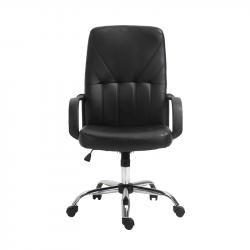 Директорски стол Mega Chrome, екокожа, Tilt механизъм, до 130 kg, черен