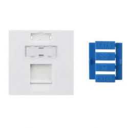 Розетка Лицев панел за 1 жак RJ45, 45x45 мм, бял