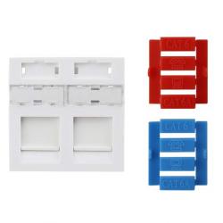 Розетка Лицев панел за 2 жака RJ45, 45x45 мм, бял