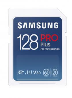 SD/флаш карта Samsung 128GB SD Card PRO Plus, Class10, Read 160MB-s - Write 120MB-s