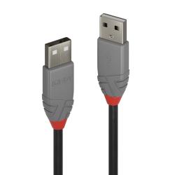 Кабел/адаптер LINDY LNY-36692 :: USB 2.0 кабел, 2x Type A M, Anthra Line, 1 м