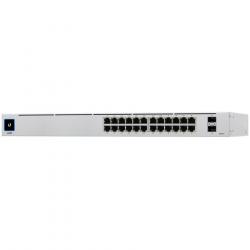 Комутатор/Суич UBIQUITI Pro 24; (24) GbE ports; (2) 10G SFP+ ports; DC power backup-ready; Layer 3 switching; Silent cooling.