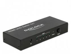 Комутатор/Суич 5 портов HDMI суич Delock  4K@60Hz, Дистанционно, Черен
