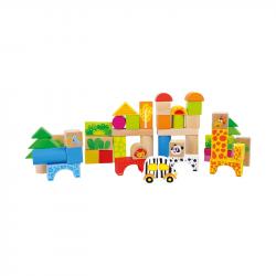 Small Foot Конструктор Зоопарк, дървен, 50 части