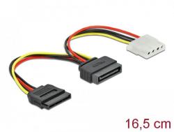Кабел/адаптер Кабел DeLock SATA 15 pin мъжко към Molex 4 pin женско + SATA 15 pin женско