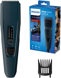 PHILIPS series 3000, С кабел, 0.5 до 23 мм, 41 мм, Регулируем гребен, Син, 4 броя