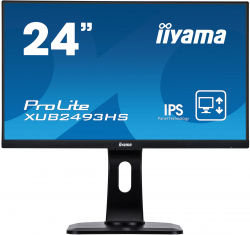 Монитор IIYAMA ProLite XUB2493HS-B4 23.8" IPS, FHD (1920x1080),  4ms, 250cd/m2,VGA, HDMI,DP