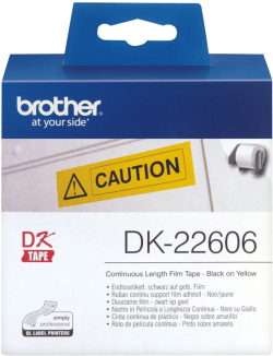 Касета за етикетен принтер BROTHER P-Touch DK-22606 yellow continue length film 62mm x 15.24m