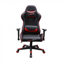 Геймърски стол RFG Race@Run, екокожа, полиамидна основа, до 130 kg, черна седалка, червена облегалка