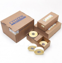 Касета за етикетен принтер Citizen Thermal Transfer Labels 102 x 102mm TT (4 x 4 inch TT) 127mm (5") OD, 25mm (1") core, 745 labels-roll, 12 rolls-box)