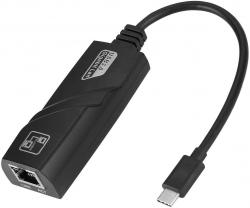Мрежова карта/адаптер Мрежови адаптер Estillo 10-100-1000 Mbps, USB-C 3.1 към RJ45, Черен