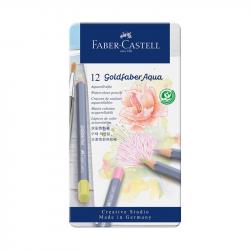 Канцеларски продукт Faber-Castell Моливи Goldfaber Aqua, 12 пастелни цвята