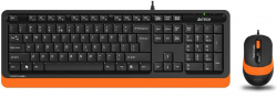 Клавиатура Комплект A4TECH Fstyler F1010, черен/оранжев - F1010 Orange