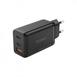 Кабел/адаптер 3-портово USB зарядно устройство Orico PV65-1U2C-EU-BK