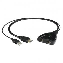 Кабел/адаптер Сплитер HDMI HAMA HDMI мъжко - 2 x HDMI женско, 4K, Черен
