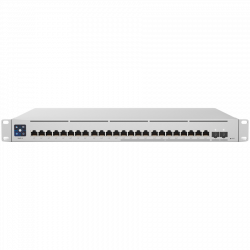 Комутатор/Суич UBIQUITI Enterprise 24 PoE; (12) 2.5 GbE, (12) GbE; all PoE+ ports; (2) 10G SFP+ ports; 400W total PoE availability; DC power backup-ready; Layer 3 switching.