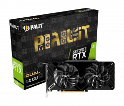 Видеокарта Palit GeForce RTX 2060 Dual 12GB GDDR6, 192bit, DVI-D, HDMI 2.0b, DP 1.4a, 8 pin