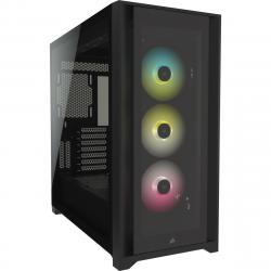 Кутия Кутия Corsair iCUE 5000X RGB Mid Tower, Tempered Glass, Черна