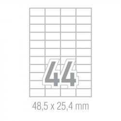 Канцеларски продукт Самозалепващи етикети, A4, 48.5 x 25.4 mm, прави ъгли, 100 листа