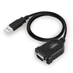 Кабел/адаптер Конвертор Ewent USB -  RS232 9 пин мъжко, Черен