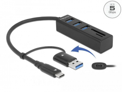 USB Хъб Адаптер Delock, USB-C мъжко - HDMI женско, Ultra HD, 8K, Сив