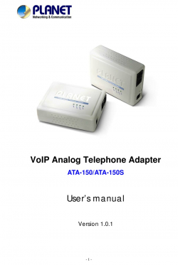 VoIP Продукт VoIP шлюз Planet, 2x SIP ATA - 1x RJ45, 2x RJ11, T.38 FoIP, TR-069, SNMP