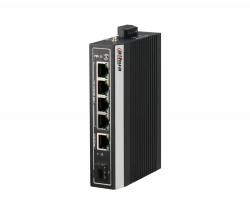 Комутатор/Суич Dahua PFS3106-4GT-DP, 4FE PoE+1GE+1GE SFP, неуправляем, 100W, индустри
