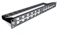 Пач панел Панел 1U SIJ angled panel with management suitable for up to 24 snap in jacks BL