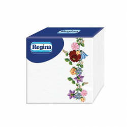 Продукт Regina Салфетки Flowers Kalocs, еднопластови, 33 х 33 cm, 45 броя