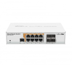 Суич MikroTik CRS112-8P-4S-IN, 8 x Gigabit Ethernet ports, 10-100-1000Mbps, 4 x SFP