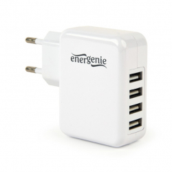 Кабел/адаптер Зарядно у-во GEMBIRD Universal USB charger, 3.1 A, white