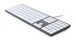 Клавиатура GEMBIRD KB-MCH-02-BKW, Chocolate Keyboard, black body, white keys, Бяла/Сива