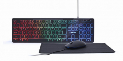 Клавиатура Геймърски комплект GEMBIRD KBS-UML-01 3-in-1 backlight desktop set, черна