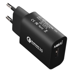 Принадлежност за смартфон Makki зарядно за стена Fast Charger QC3.0 18W - MAKKI-QC18W-BK
