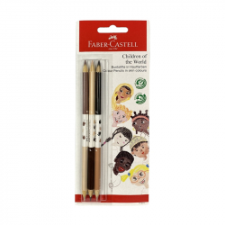 Канцеларски продукт Faber-Castell Моливи Децата на света, 3 броя, 6 цвята