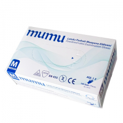 Продукт Mumu Ръкавици, латексови, XL, с пудра, 100 броя