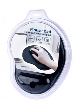 Подложка за мишка Подложка за мишка GEMBIRD Mouse pad with soft wrist support, черно